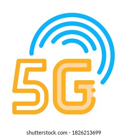 vector de icono de internet de 5g de ciudad inteligente. señal de internet smart city 5g. ilustración de símbolo de color