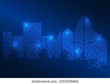 Smart city background concept city with a system to connect people in the city through a network system and made business in the city expand