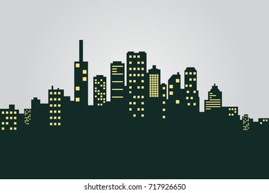 Smart City buildings landscape vector