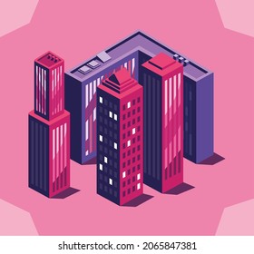 smart city cartel with buildings