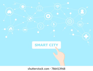 Smart city concept design of vector.