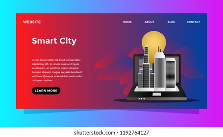 Smart city concept. Ready to use vector illustration. Suitable for background, wallpaper, landing page, web, banner, card and other creative work. - Powered by Shutterstock - Get 15% off with code: PIKWIZARD15