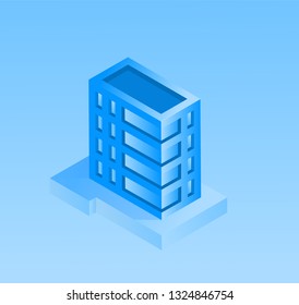 Smart city concept. Vector illustration with buildings. Urban cityscape in modern isometric style