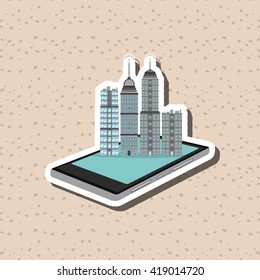 Smart city design. online icon. internet concept