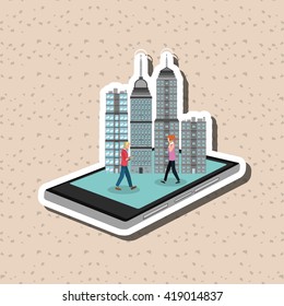 Smart city design. online icon. internet concept