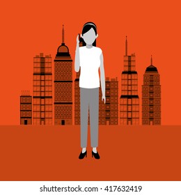 Smart city design. social media icon. technology concept