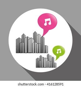 Smart city design. technology icon. multimedia concept