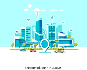 Augmented Reality Concept Smart City Technology Stock Vector (Royalty ...