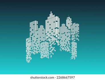 Smart city futuristic technology background.Vector illustration.