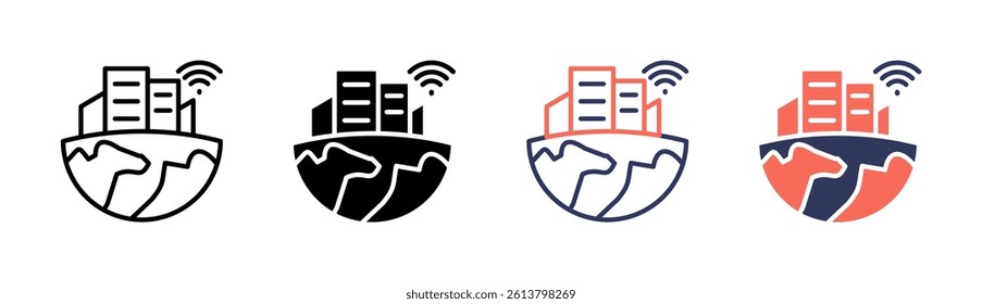 Smart City Icon Element For Design And Vector