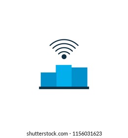 Smart city icon flat element. Vector illustration of smart city icon flat isolated on clean background for your web mobile app logo design.