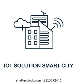 Smart City Icon. Line Element From Iot Solution Collection. Linear Smart City Icon Sign For Web Design, Infographics And More.