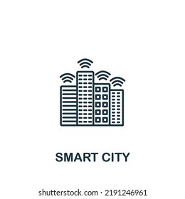 Smart City Symbol. Einfaches Symbol für Vorlagen, Webdesign und Infografiken