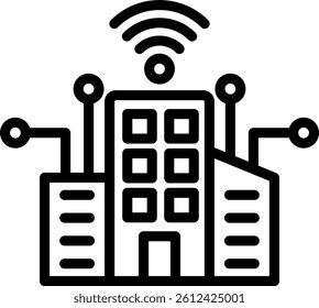 Smart City Icon Outline Vector Illustration
