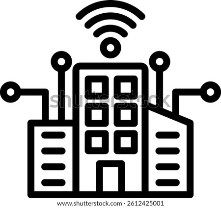 Smart City Icon Outline Vector Illustration