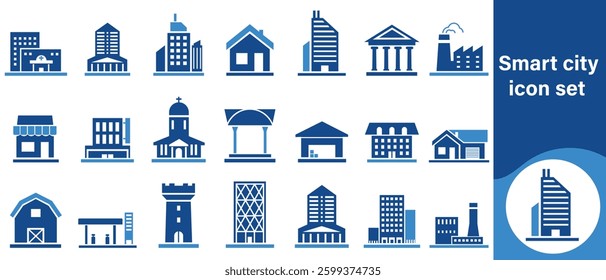 Smart city icon set, construction, purchase, symbol, information, IoT, energy, concept, icon, solar, house, network, outline, modern, web, digital, green, set, social, home, urban, technology and more