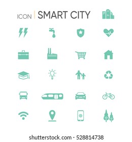 Smart City Icon Set Isolated On White Background