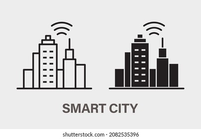 Smart city icon. Vector illustration isolated on white.