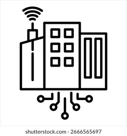 Ilustración vectorial de icono de ciudad inteligente