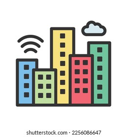 Smart City Icon vector image. Suitable for mobile apps, web apps and print media.