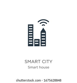 Smart city icon vector. Trendy flat smart city icon from smart house collection isolated on white background. Vector illustration can be used for web and mobile graphic design, logo, eps10
