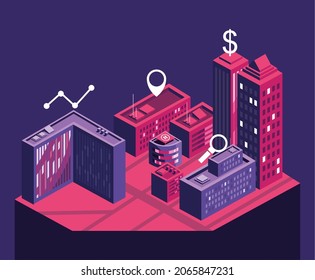 imagen de ciudad inteligente con edificios