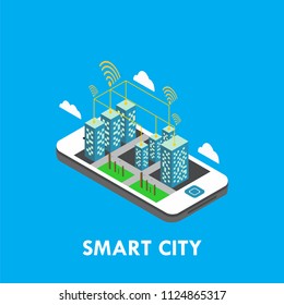 Smart City Isometric Vector Template Design Illustration