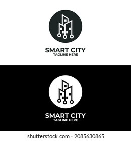 Smart city logo isolated on white background