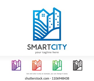 Smart City Logo Symbol Template Design Vector, Emblem, Design Concept, Creative Symbol, Icon