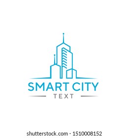 Smart City Logo Vector Template For Technology And Construction Industrial
