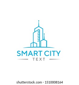 Smart City Logo Vector Template For Technology And Construction Industrial