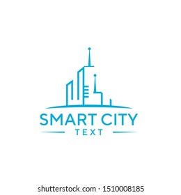 Smart City Logo Vector Template For Technology And Construction Industrial