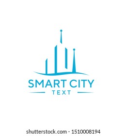 Smart City Logo Vector Template For Technology And Construction Industrial