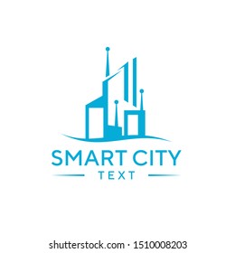 Smart City Logo Vector Template For Technology And Construction Industrial