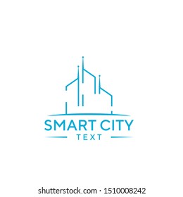 Smart City Logo Vector Template For Technology And Construction Industrial