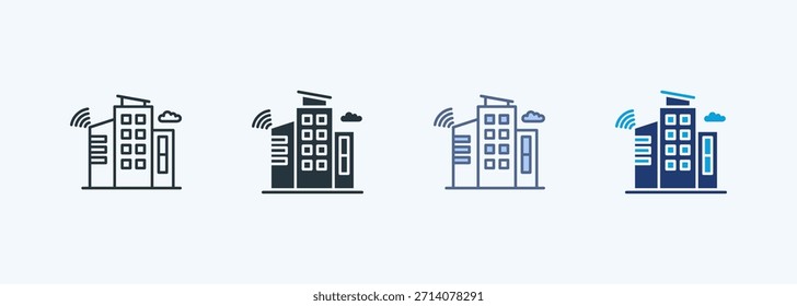 Colección de icono de estilo múltiple de ciudad inteligente