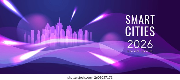 Smart city on blue background. Smart city low poly wireframe on blue background. Technology concept. Vector illustration.
