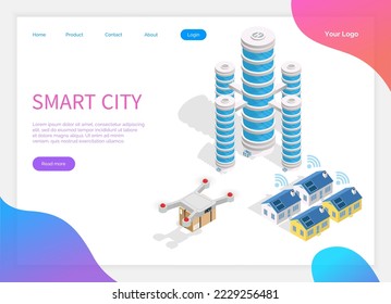 Smart city prototype of integrating several information and communication technologies and Internet of things, IoT solutions for city property management. Man made town planning interconnected system