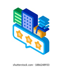 vector de icono de revisión de ciudad inteligente. signo de revisión de ciudad inteligente isométrica. ilustración de símbolo aislado de color