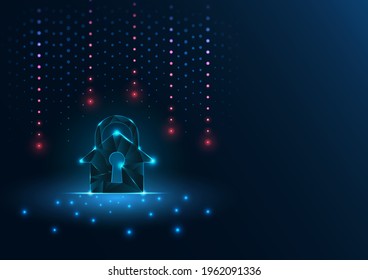 Seguridad de la ciudad inteligente o seguridad de la información personal Para estar a salvo de los delincuentes Mediante el uso de un símbolo clave que indica la seguridad de varias informaciones
