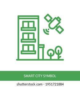 Smart City Schild, Vektordesign. Intelligente Stadtsymbol für Ihr Website-Design, Logo, App, UI. Eps10 Vektorgrafik.