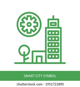 Smart City Schild, Vektordesign. Intelligente Stadtsymbol für Ihr Website-Design, Logo, App, UI. Eps10 Vektorgrafik.