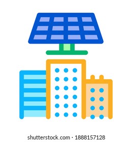 smart city solar energy icon vector. smart city solar energy sign. color symbol illustration