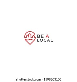 Smart city symbol. Real estate. Digital town. Vector illustration. City pointer location logo design. Search the city capital building real estate vector. simple design.