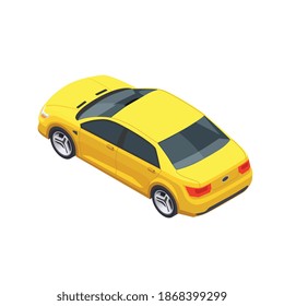 Smart city technologies composition with isolated image of electric car on blank background vector illustration