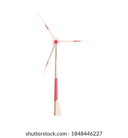 Smart city technology composition with isolated image of air vane wind turbine module on blank background vector illustration