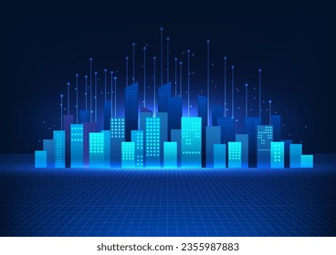 Smart city technology has circuits behind the grid. Smart City is a city that uses technology to help manage the well-being and economic environment of the city