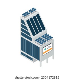 Smart city technology isometric composition with isolated futuristic image on blank background vector illustration