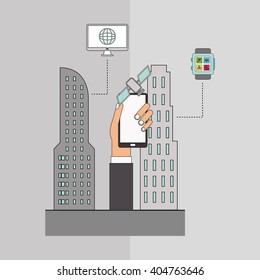 Smart city vector design, editable graphic