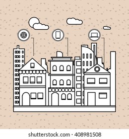 Smart city vector design, editable graphic
